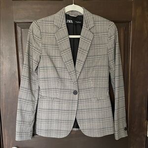 Zara Plaid Blazer - Gray Size 2